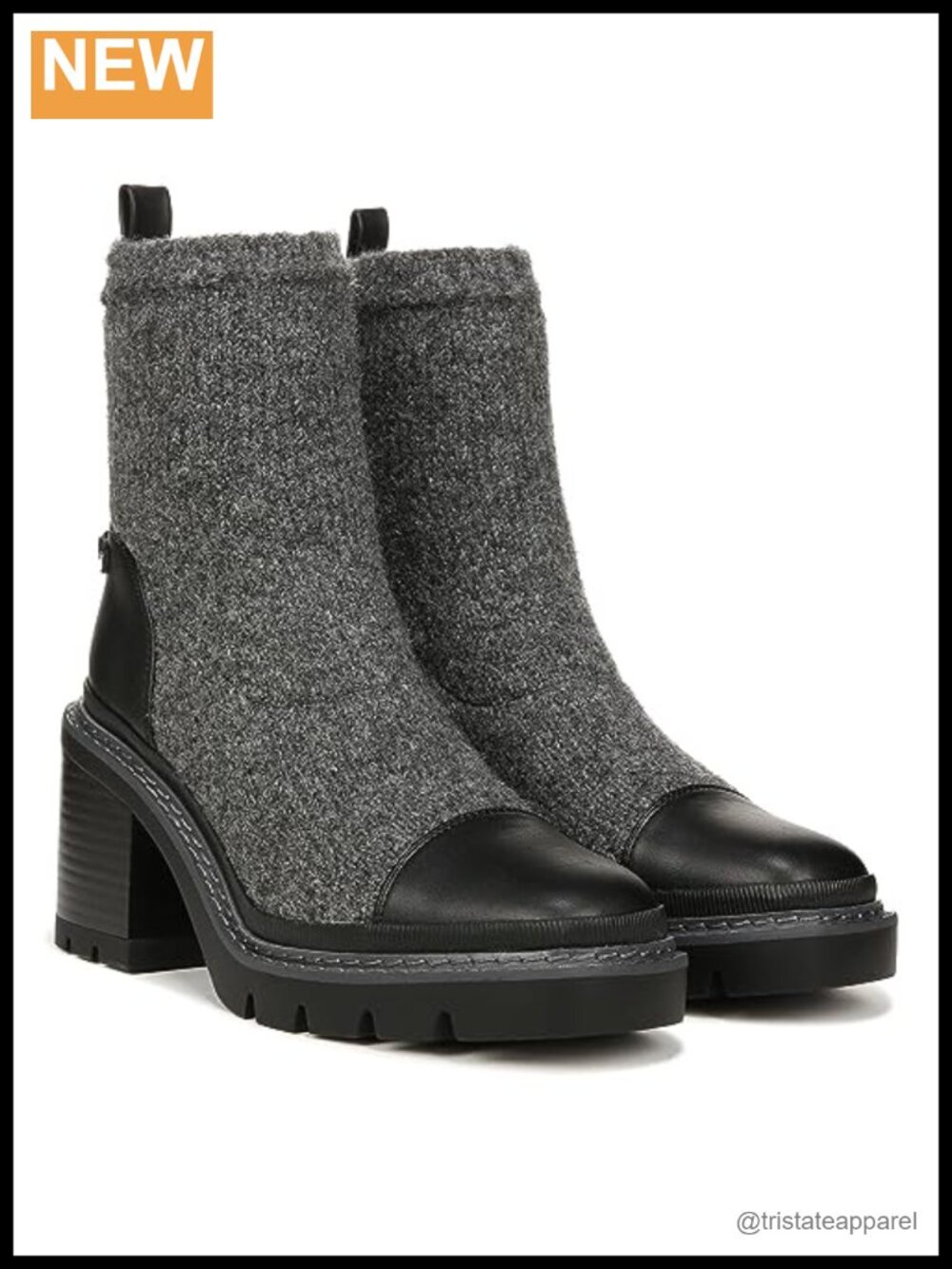 Sam Edelman Rozanna Ankle Boots Leather Pull-On Lug Sole Bootie